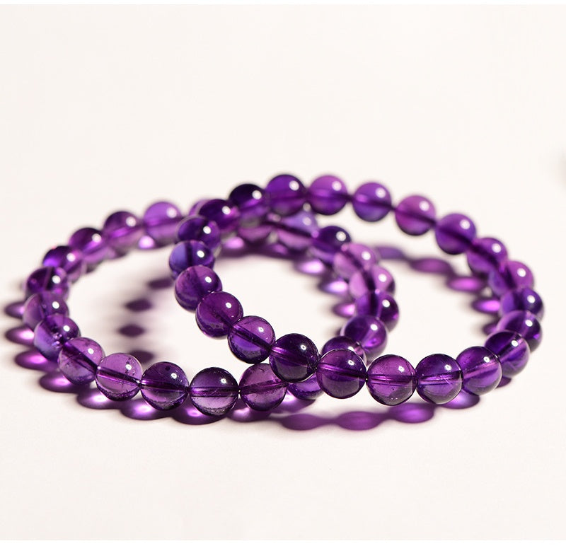 6mm Genuine Amethyst Bracelet - Premium Healing Crystal Jewelry for Women