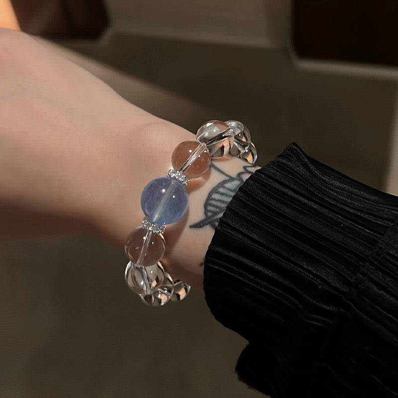 Embrace Calm & Clarity: Clear Quartz + 10mm Aquamarine Bracelet