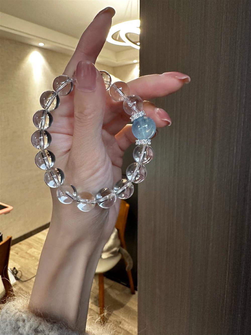 Embrace Calm & Clarity: Clear Quartz + 10mm Aquamarine Bracelet