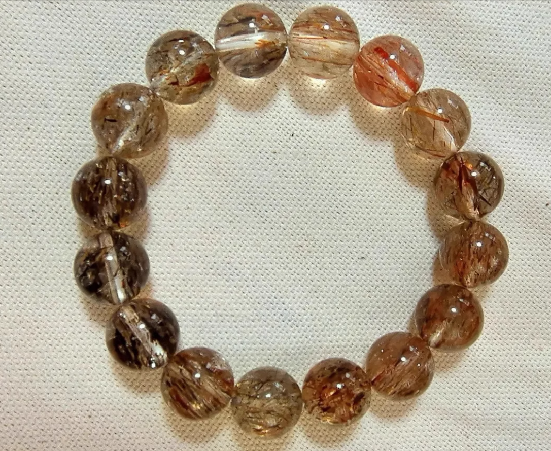 The Aura Guardian Bracelet: Stop Energy Drain & Attract Abundance (6mm/8mm/10mm 7A Black Rutilated Quartz)