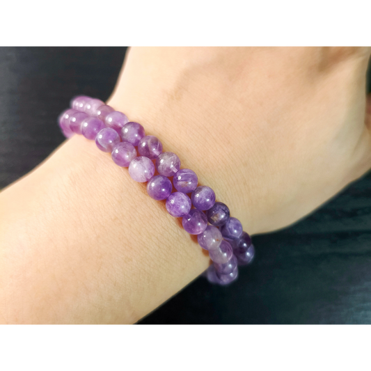 6mm Genuine Amethyst Bracelet - Premium Healing Crystal Jewelry for Women