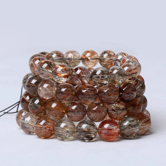 The Aura Guardian Bracelet: Stop Energy Drain & Attract Abundance (6mm/8mm/10mm 7A Black Rutilated Quartz)