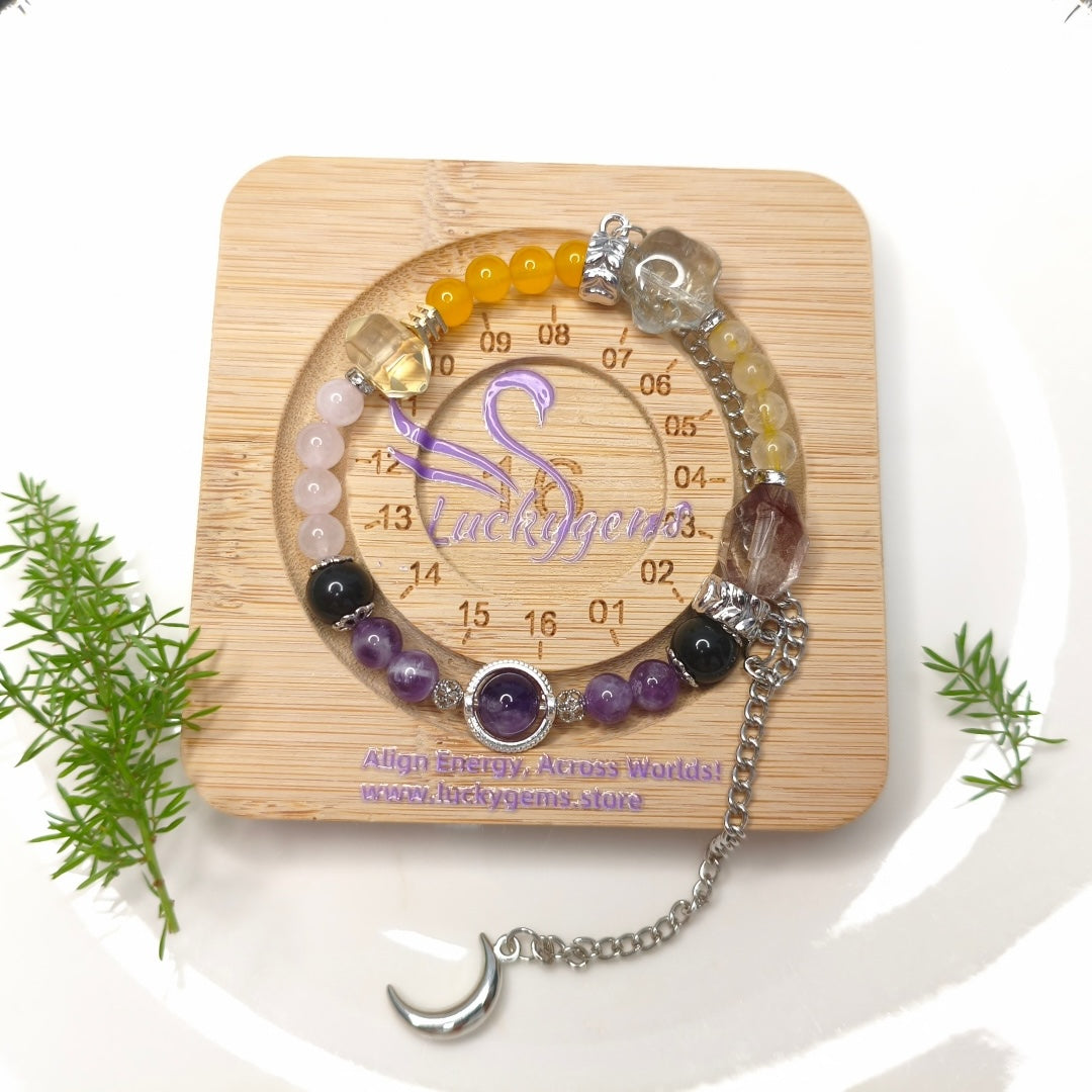 Wealth*lucky*success*shelds Zodiac Crystal Bracelet For Earth Ox & Leo Rising