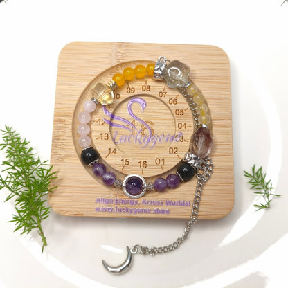 Wealth*lucky*success*shelds Zodiac Crystal Bracelet For Earth Ox & Leo Rising