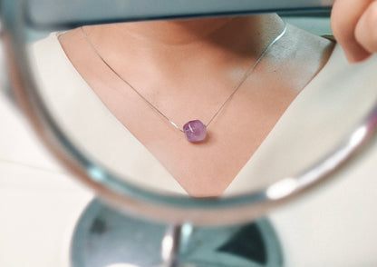Wise*relationship*relife Stainless amethyest Necklass