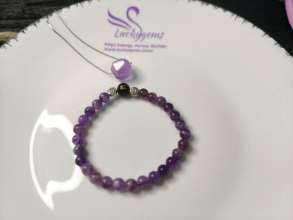 Wise*relationship*relife Stainless amethyest Necklass