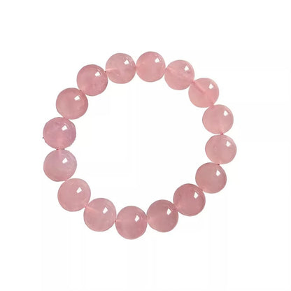 Natural Rose Quartz Bracelet 8mm 10mm 12mm - Love Energy Attraction & Emotional