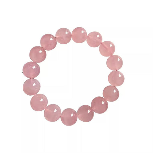 Natural Rose Quartz Bracelet 8mm 10mm 12mm - Love Energy Attraction & Emotional