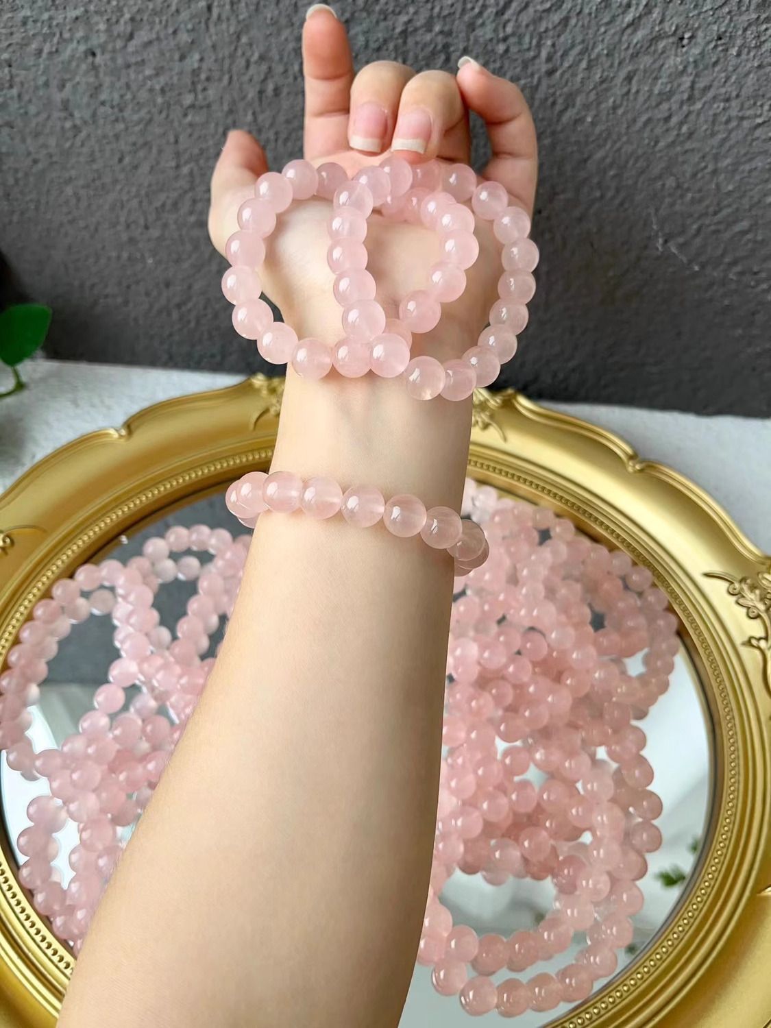 Natural Rose Quartz Bracelet 8mm 10mm 12mm - Love Energy Attraction & Emotional