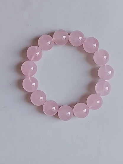 Natural Rose Quartz Bracelet 8mm 10mm 12mm - Love Energy Attraction & Emotional