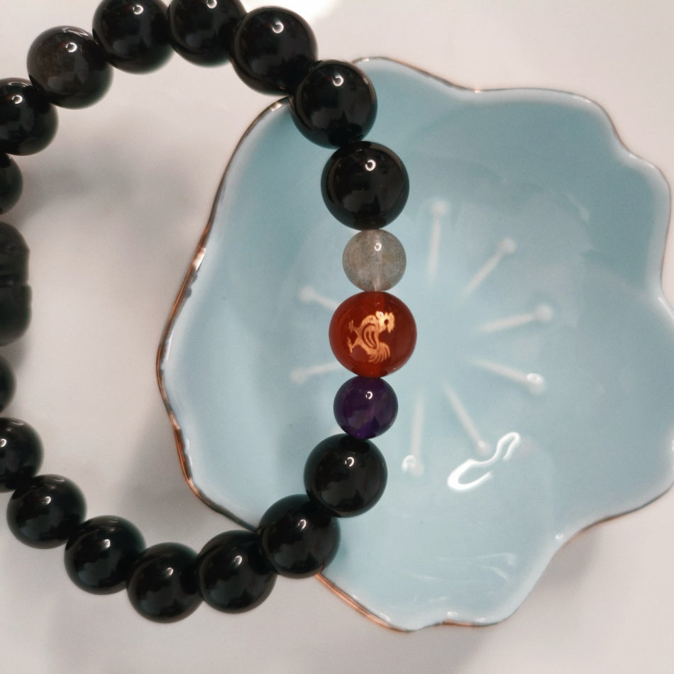 Lucky Charm for Son/man Rooster Zodiac 5 - Element Energy Bracelet