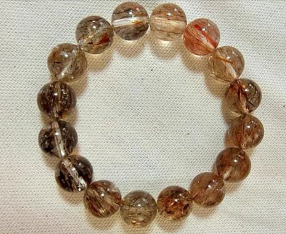 The Aura Guardian Bracelet: Stop Energy Drain & Attract Abundance (6mm/8mm/10mm 7A Black Rutilated Quartz)